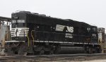 NS 6789 sits in the fuel racks in the rain